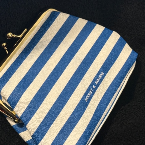 Dooney & Bourke Blue and White Striped Coin Purse - Picture 12 of 14